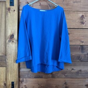 Soft Surroundings Vibrant Blue Long Sleeve Tunic